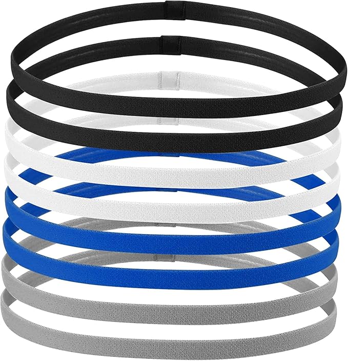 8 Pcs Sports Headband Elastic Sports Hairbands Thin Headbands for