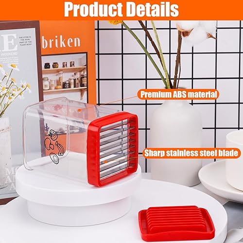 Miniatura 3 de Cortador de frutas de mano, hoja de acero inoxidable, ABS rojo y cuerpo de acero inoxidable, cortador manual de frutas y verduras fácil de usar