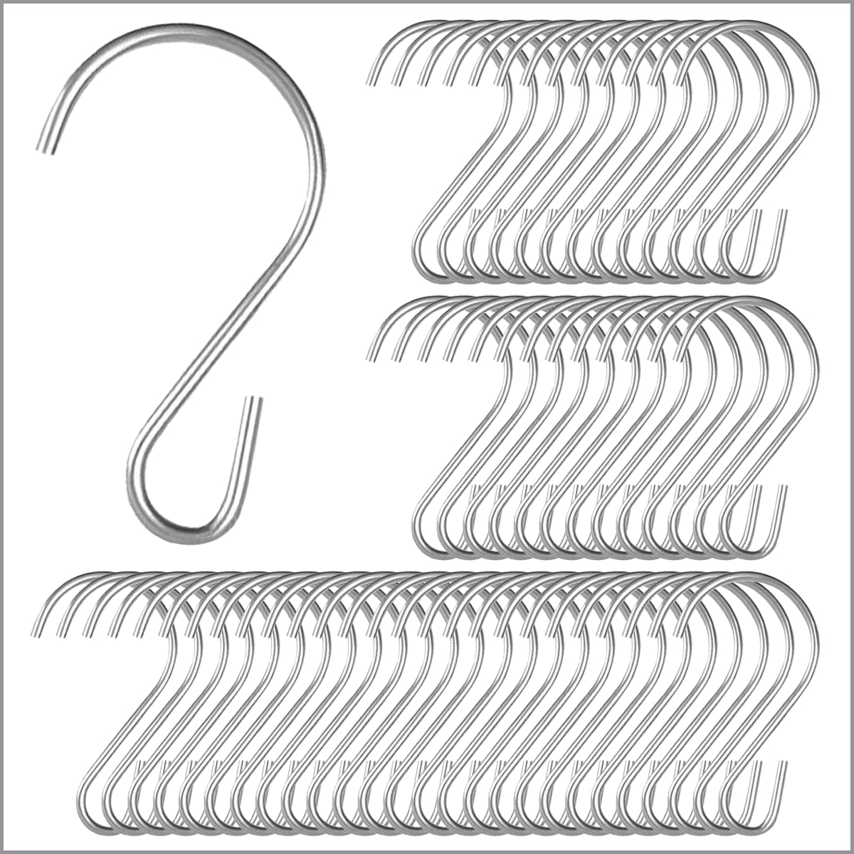 Clip Strip SH-50 – Paquete de 100 ganchos en S para colgar exhibidores en venta al por menor, 1.8125 pulgadas de largo, versión de extremo abierto,