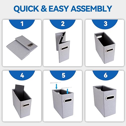 Miniatura 6 de Paquete de 4 organizadores de archivos tamaño carta, organizador de carpetas de archivos, caja de almacenamiento de tela, organizador de papel