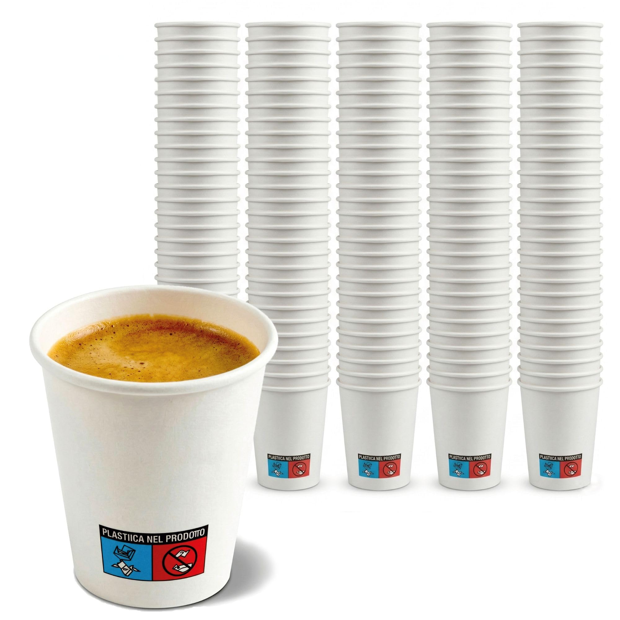 Buy Safe - 200 Bicchierini Caffe Carta 75 ml, Bicchierini da Caffe Usa e Getta Resistenti, Sicuri e Pratici, 100% Riciclabili ed Ecologici, Ideali Per Uso Professionale e Domestico