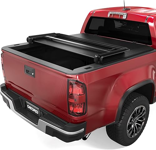 Miniatura 2 de oEdRo Cubierta tonneau suave de tres pliegues para caja de camioneta compatible con Chevy Colorado 2015-2022 y Auto Ventshade AVS Ventvisor en canal