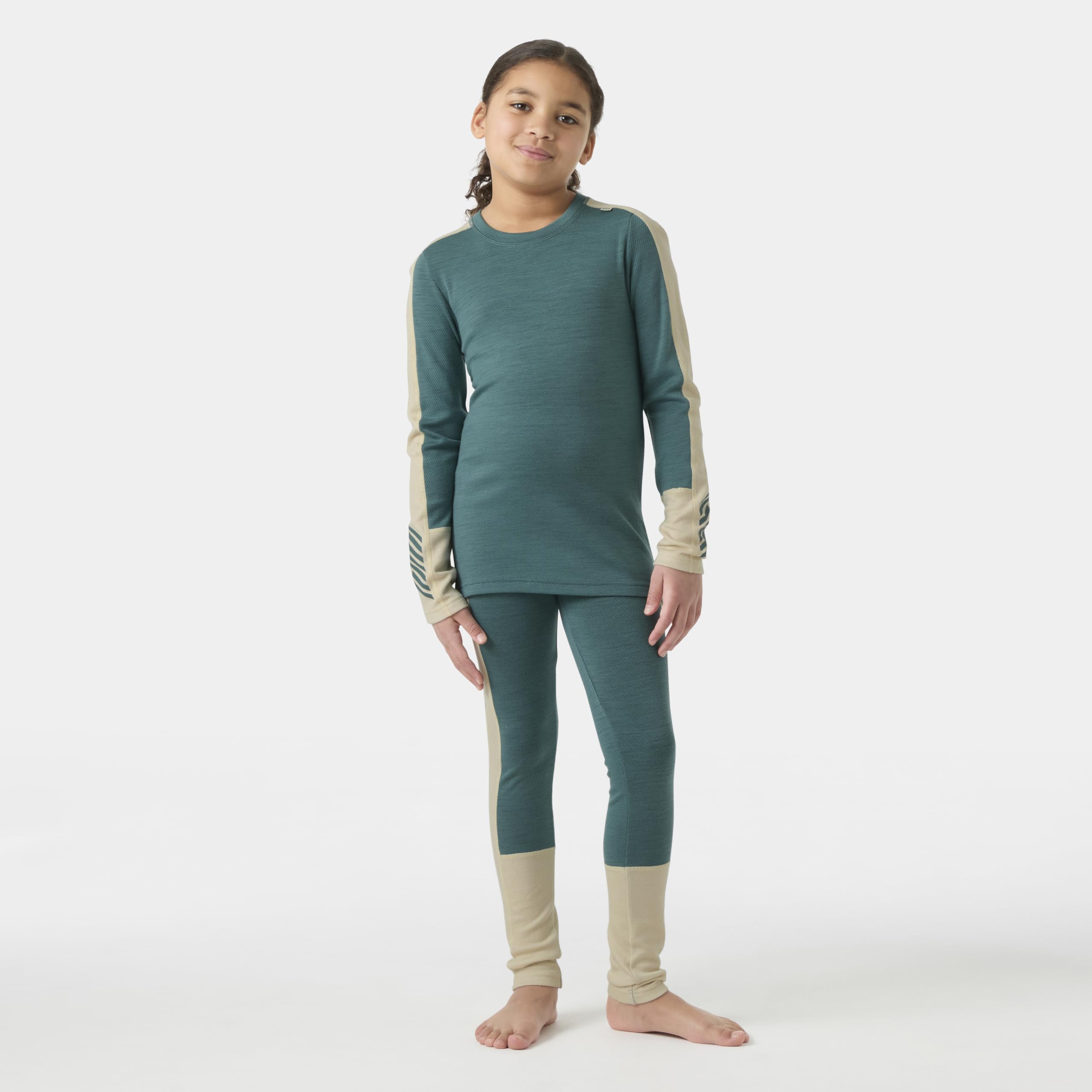 Helly Hansen Junior Unisex Jr LIFA Merino Midweight Set, Green, 9