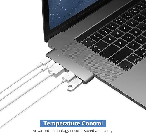 Miniatura 5 de Purgo Adaptador de concentrador mini USB C para MacBook Air 2023-2018 y MacBook Pro 13 M2 2022-2016, adaptador USB para MacBook Air con HDMI 4K,