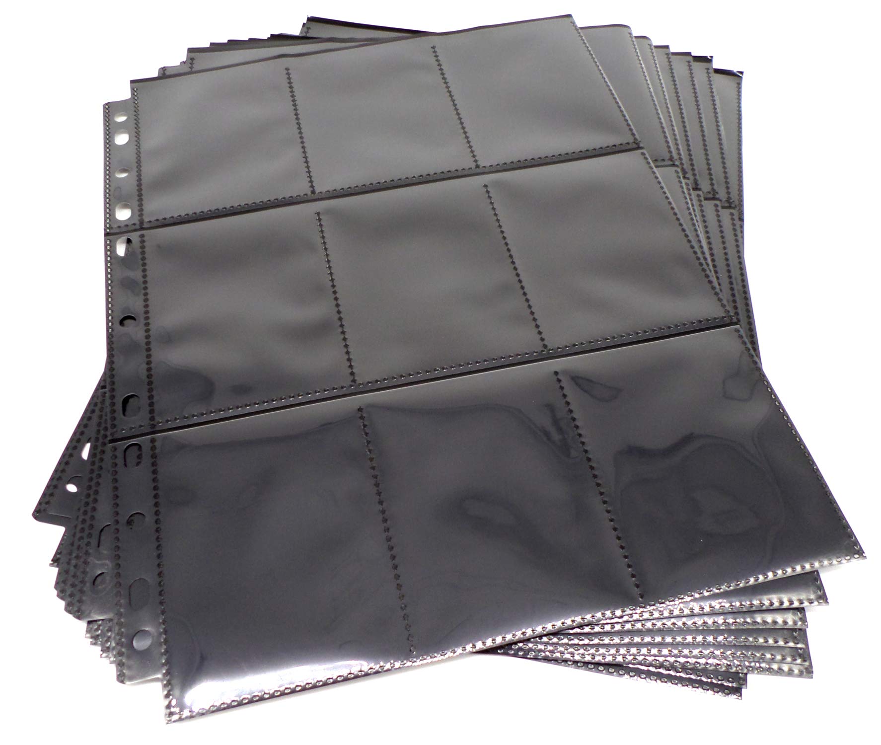 docsmagic.de 50 18-Pocket Pages Black - Toploading Standard Size - MTG - Pokemon - 11-Hole