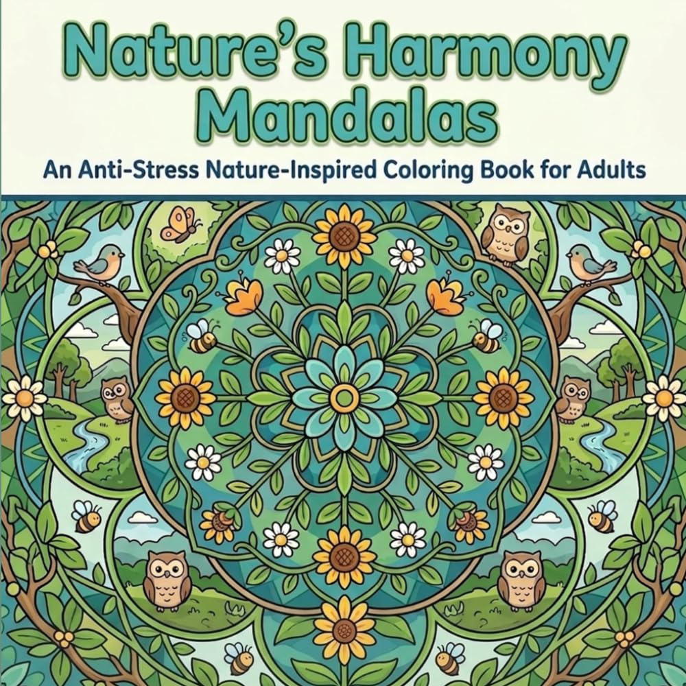 Nature’s Harmony Mandalas: An Anti-Stress Nature-Inspired Coloring Book for Adults (Mandala Coloring Books)