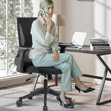 CLATINA 500lbs Big and Tall Office Chair Heavy Duty Mesh Ergonomic Computer Chairs with Adjustable Lumbar Support and Wide Comfy Seat for Home Office Conference Heavy People, Black(1 Pack)