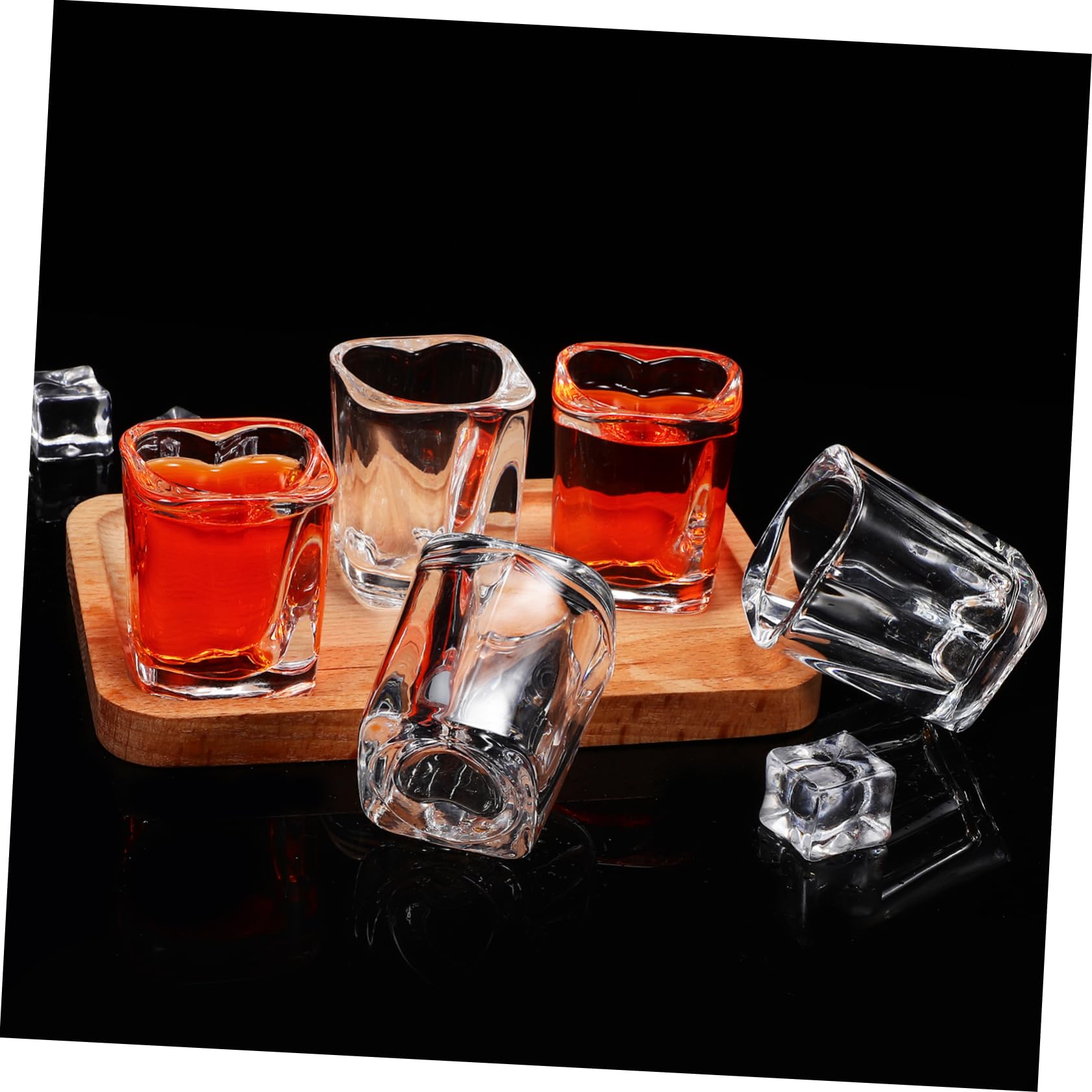 6pièces Lot de Verres à Shot Forme de Cœur Mignons et Originaux pour Cocktails et Boissons Festives