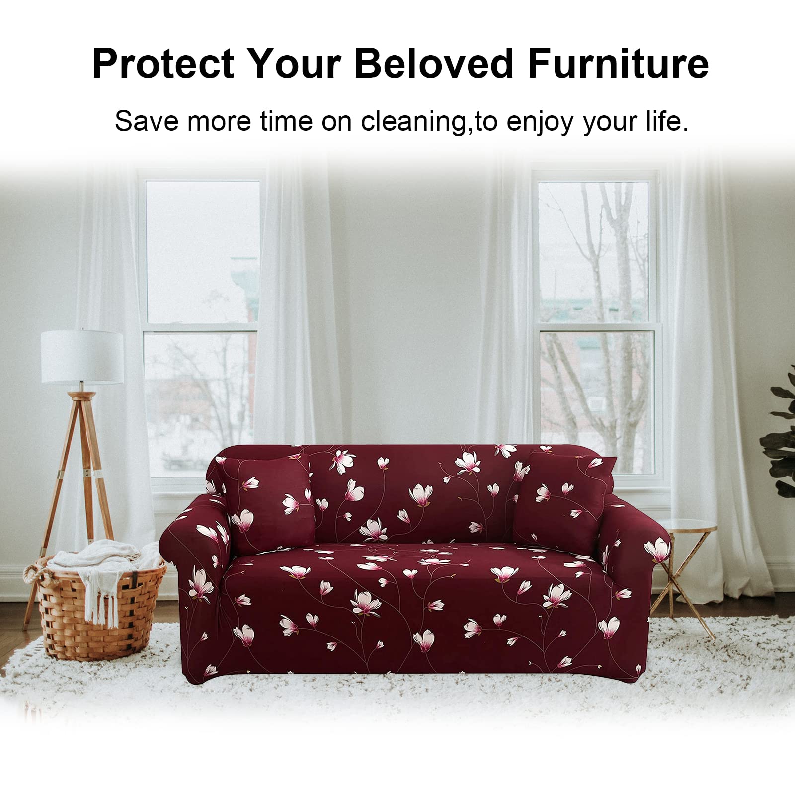 Jaotto Federe Confezione da 2 Federe Cuscini Divano Decorativi Fodere Quadrati Spandex 45x45cm Cuscino Copricuscini per Soggiorno Camera da Letto Casa,Orchidee Fucsia