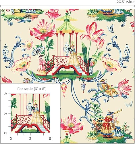 Miniatura 6 de Surface Style - Papel tapiz de diseñador despegar y pegar, papel tapiz caprichoso premium para dormitorio, tocador, cocina, autoadhesivo, vinilo,