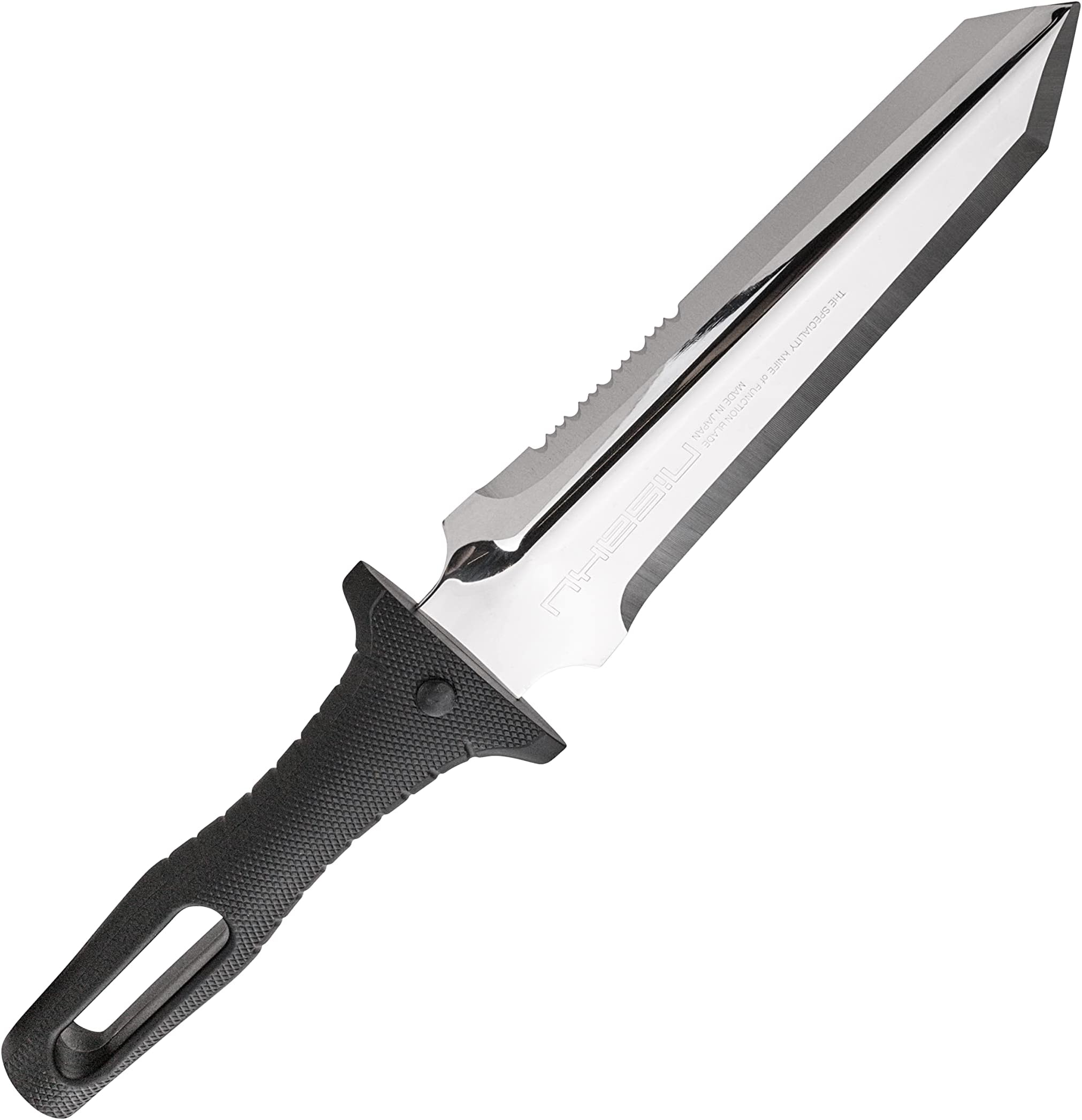 NJP830 Miyamatou Hori Weeding & Digging Knife, Japanese Stainless Steel 7.25-Inch Broadsword Specialty Blade, 5.5-Inch Ergonomic Black Plastic Handle