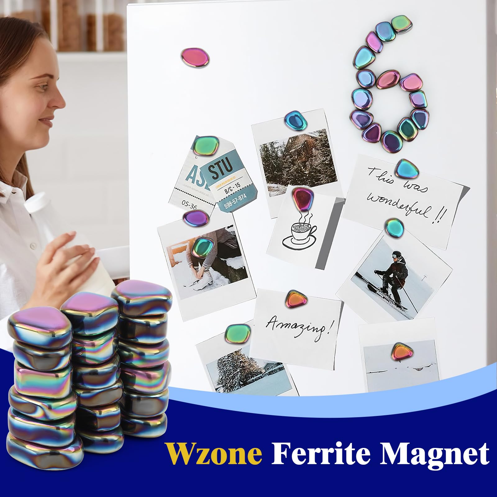 20 Magneti In Ematite Per Frigorifero - Pietre Magnetiche Irregolari Per Decorazione E Giochi