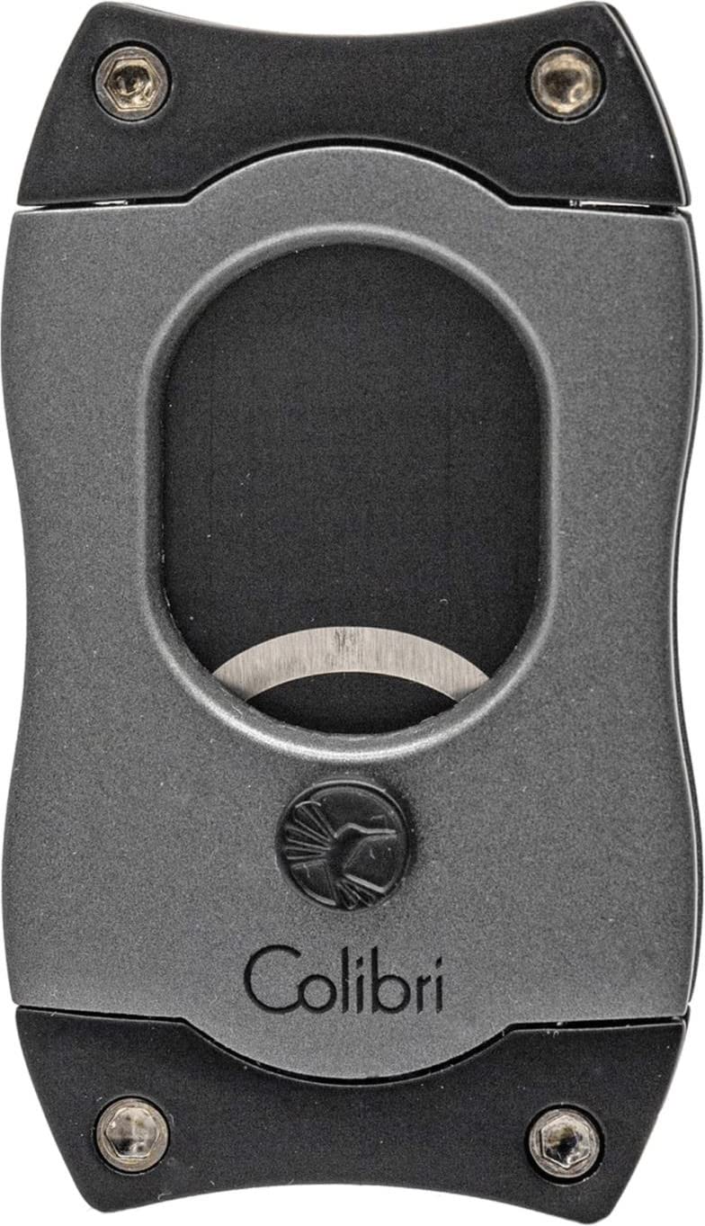 Colibri, tagliasigari S-Cut II, antracite/nero, doppio taglio da 26 mm, misura anello 66, pulsante di chiusura, lame in acciaio inox, design ergonomico