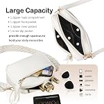 Kememo Faux Leather Crossbody Bag for Women, Small Shoulder Bags Camera CrossBody purse Handbags with Wide Strap for Travel