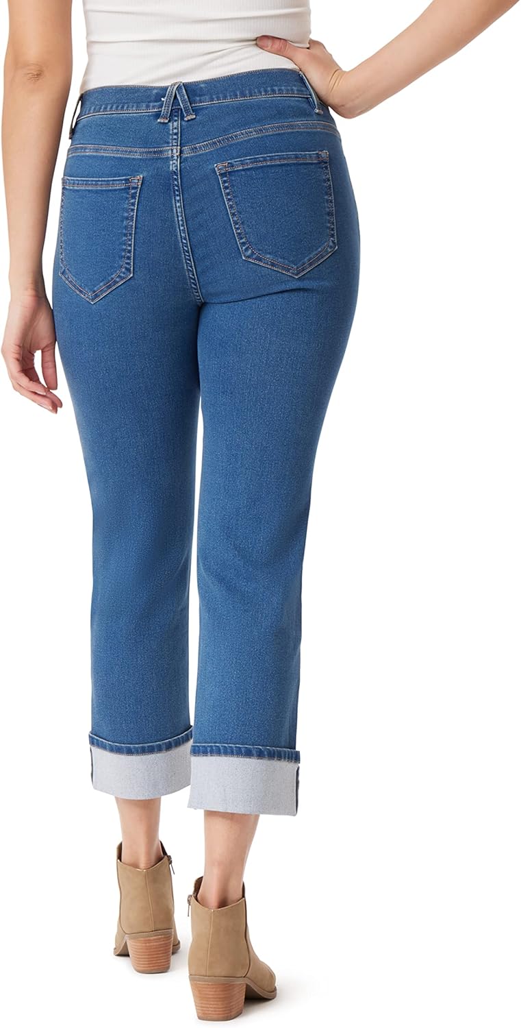 Angels Forever Young Womens Forever Deep Roll Cuff Ankle High-Rise Jeans - Image 2