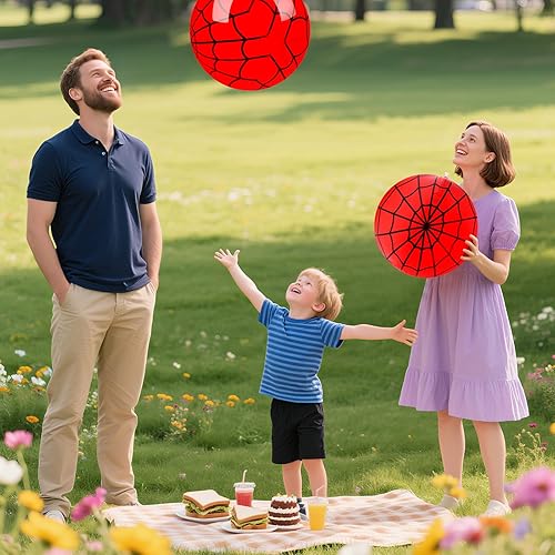 Miniatura 2 de Paquete de 3 bolas de playa de 16 pulgadas, bolas de playa temáticas de telaraña para niños, para piscina de verano y playa, regalos de juegos de
