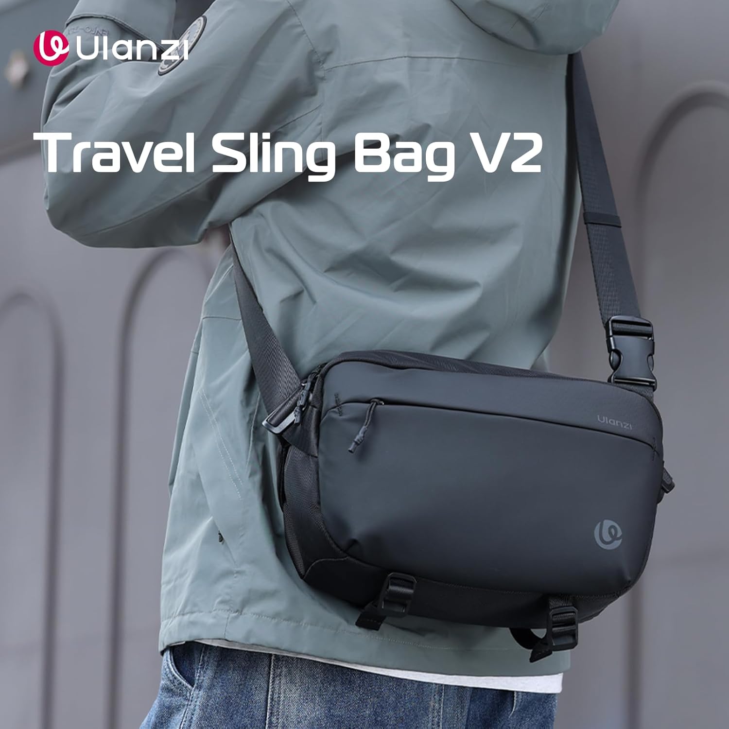 ULANZI Camera Sling Bag, Water-Resistant Camera Case with Tripod Holder, DSLR/SLR/Mirrorless Camera Bags Crossbody for photographers - Black - Image 2