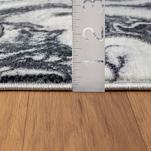 Miniatura 2 de LUXE WEAVERS Alfombra de área azul con patrón abstracto de mármol 6x9