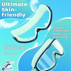 Vvinca Kids Swim Goggles for Age 2-8, Toddler Goggles with Fabric Strap Cover Wide View Anti-Fog/UV Protection No Leak Pain-Free Pool Glasses for Kids Girls Boys