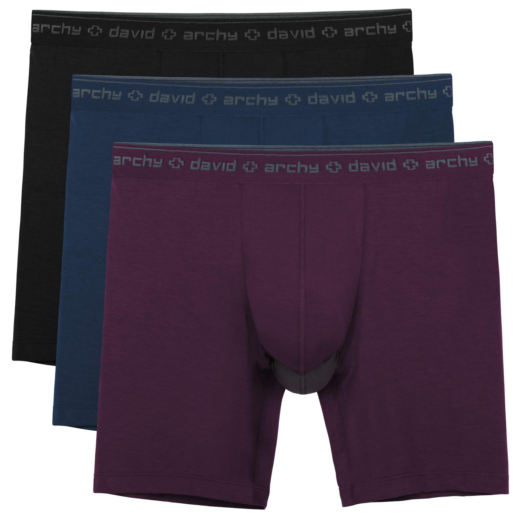 Men's 3 Pack Underwear Micro Modal Separate Pouches Boxer Briefs with