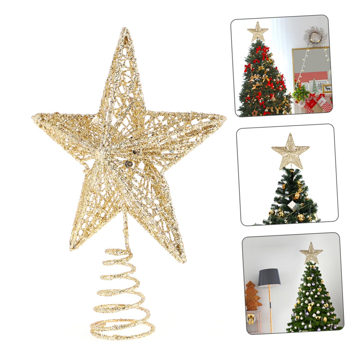 ABOOFAN 4pièces Treetop Star Fer pour Sapin De Noël Et Décoration Élégante pour Fêtes Et Ambiance Festive