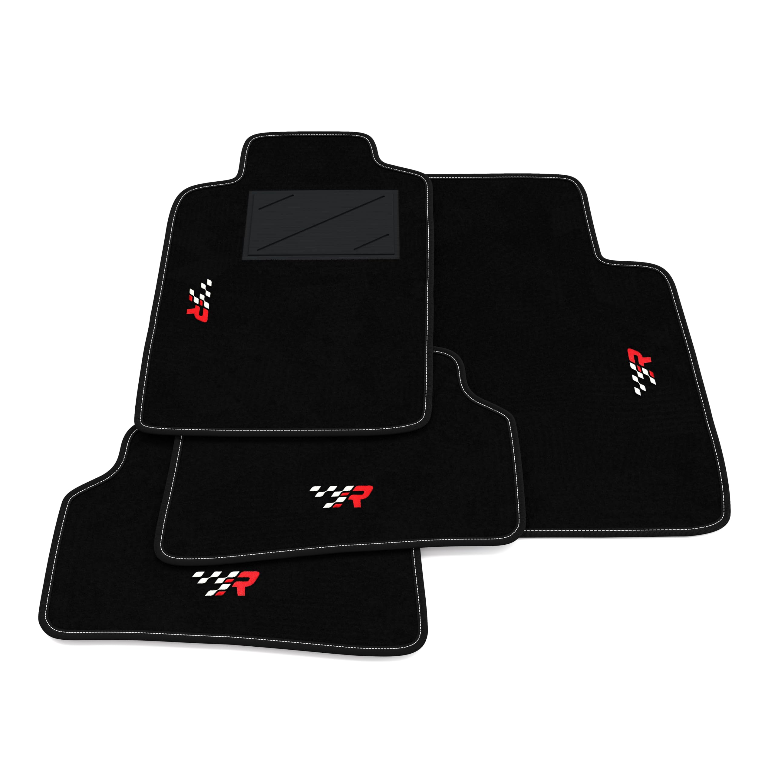 Set de Tapis de Voiture compatibles avec Renault Mégane 1 - Coupé 1996-2002 | Tapis sur Mesure en Moquette, Broderie R Racing, sur Mesure