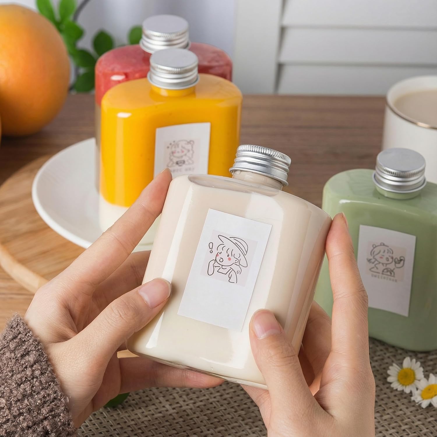 Elsjoy 24 Pack 8.5 oz Plastic Juice Bottles with Lids, Reusable Empty Flask Bottle Small Clear Beverage Container, Bulk Drink Bottles for Business, Leak Proof - Image 7