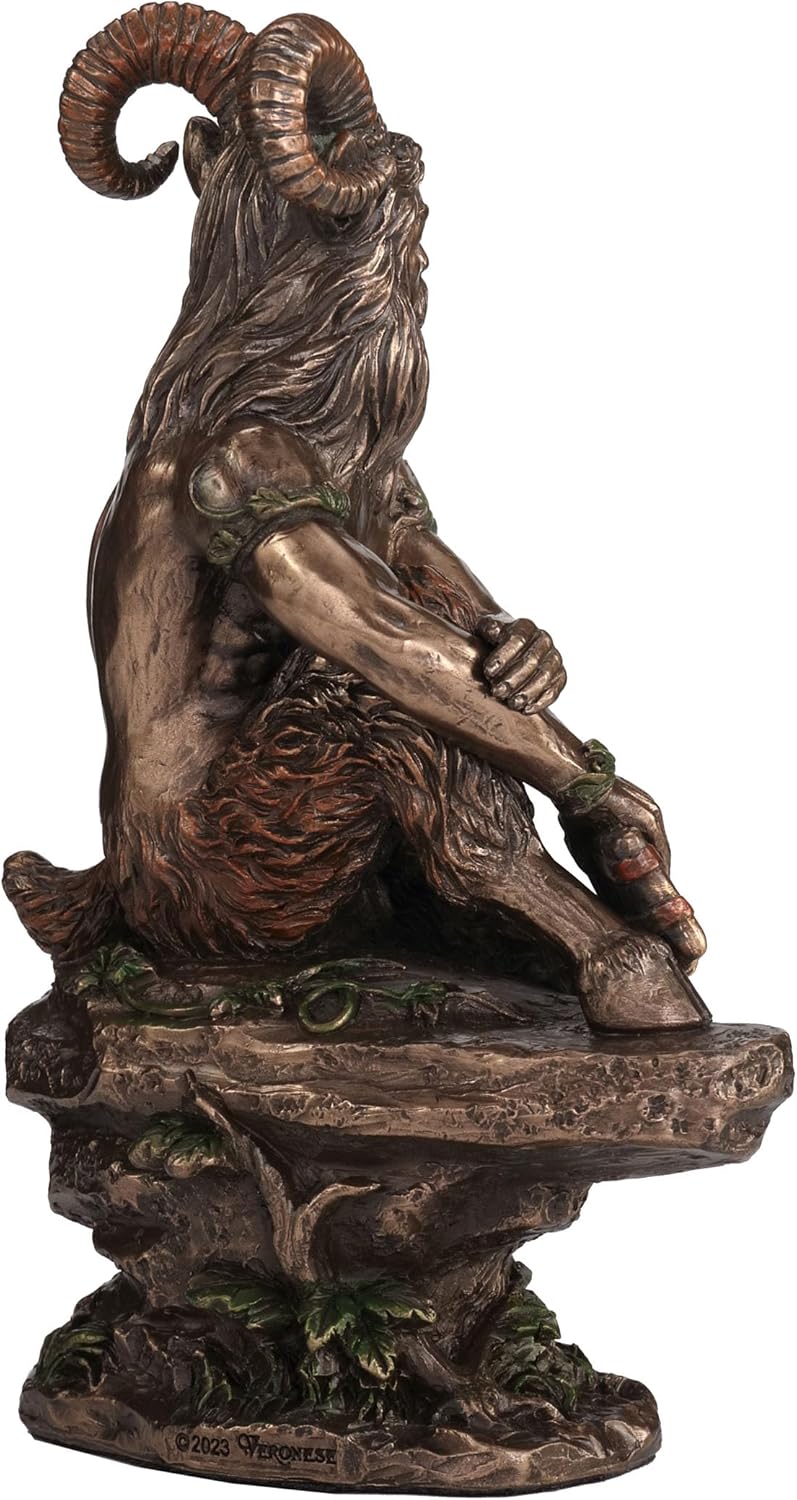 Veronese Design 6 1/8 Pan The Greek God of The Wild Resin Statue Cold Cast Bronze Finish