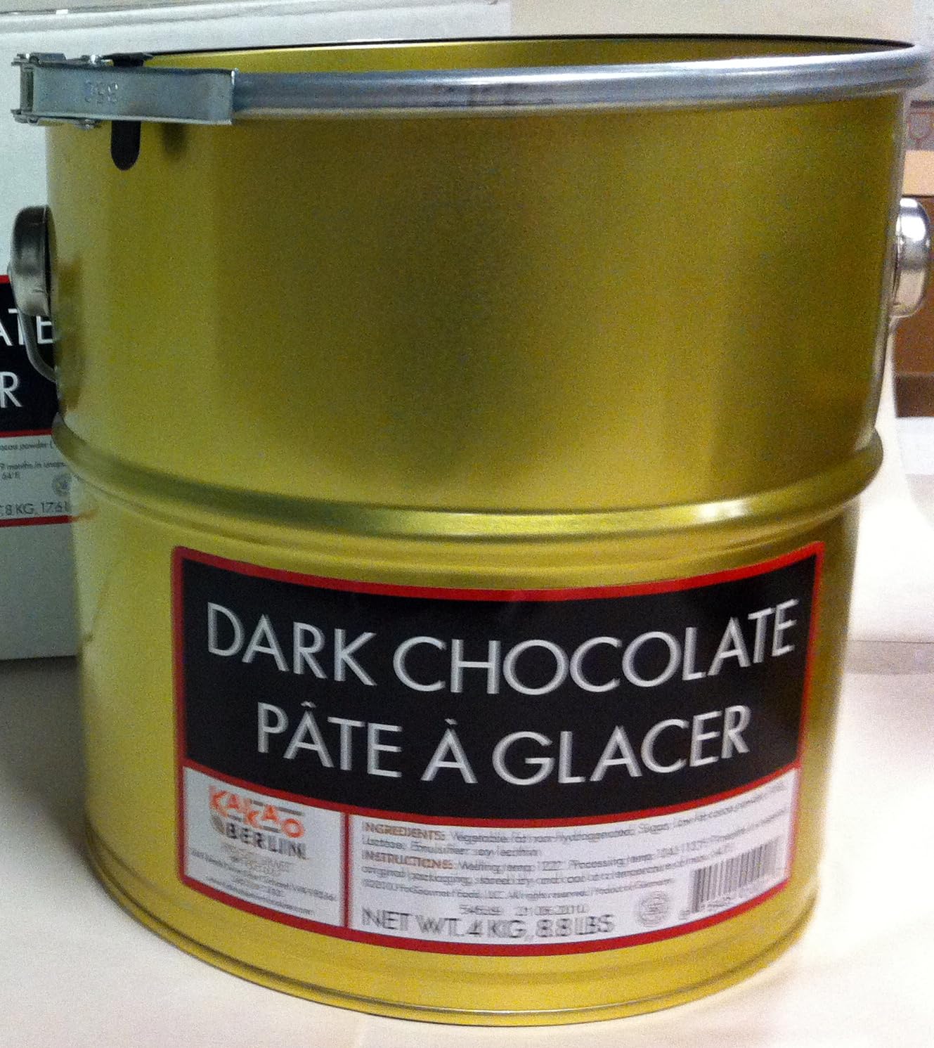 Belgium Pate A Glacer Dark Chocolate, Pre-Tempered, 2 Pack of 4 kg - Ideal for Coating & Decorations