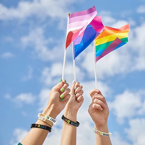 Miniatura 4 de 30 pulseras de orgullo arco iris, pulsera de silicona de orgullo gay, accesorios LGBT, pulseras de goma deportiva, regalos para fiestas gay y