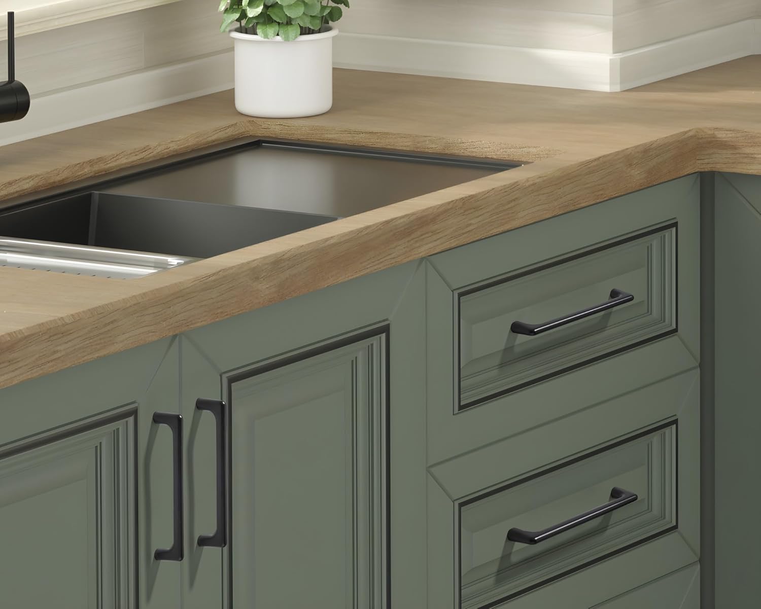 LIMUR 10 Pack 3.75 Inch (96 mm) Hole Center Matte Black Cabinet Pulls - Kitchen Cabinet Handles, Drawer Pulls,Drawer Handle, Wardrobe & Dresser Handles,Cupboard Hardware Solid Zinc Alloy