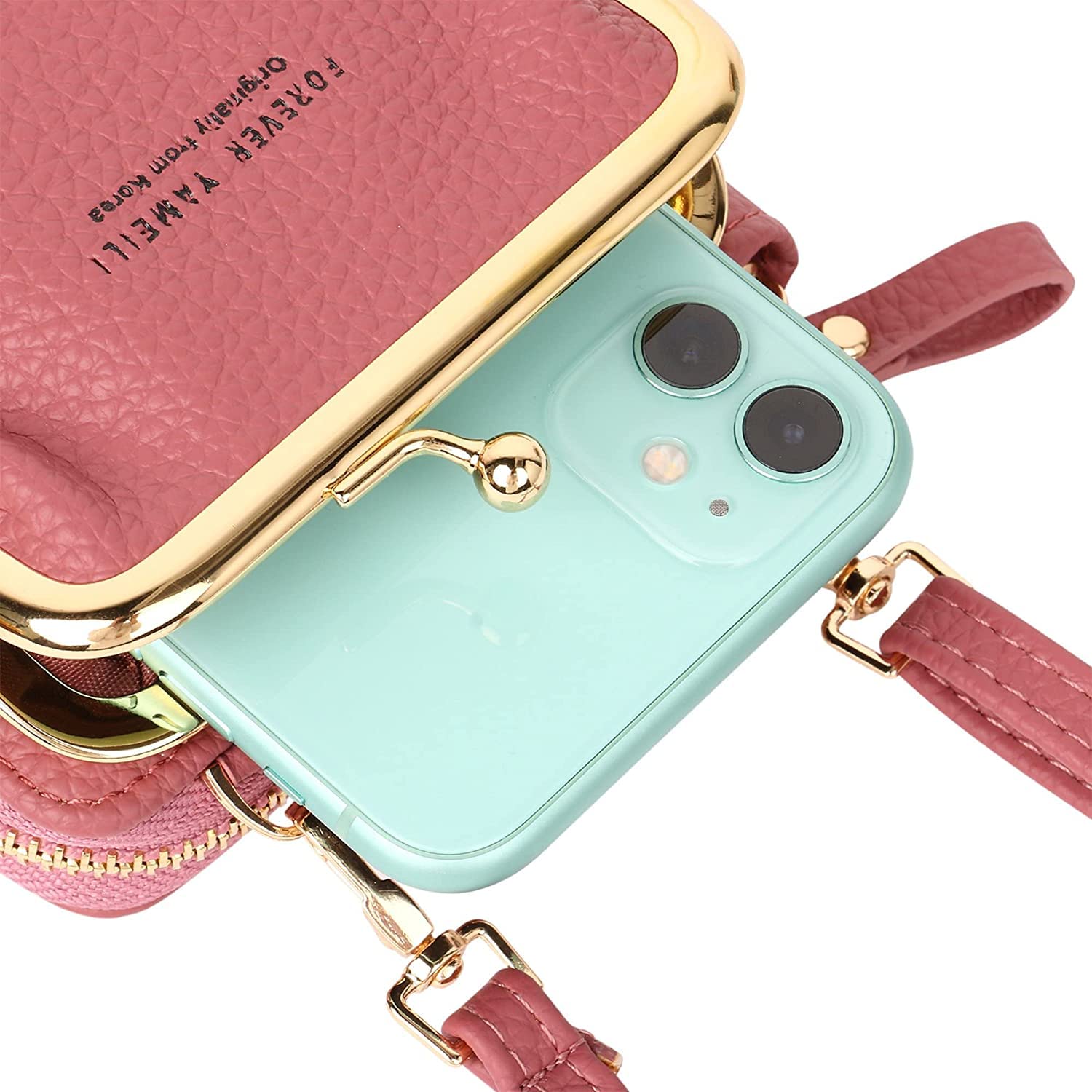 ZINLEY Phone Shoulder Bags Card Holder Wallet Purse Crossbody Purses Lightweight PU Leather Phone Wallet with Adjustable Strap & Card Slots 3