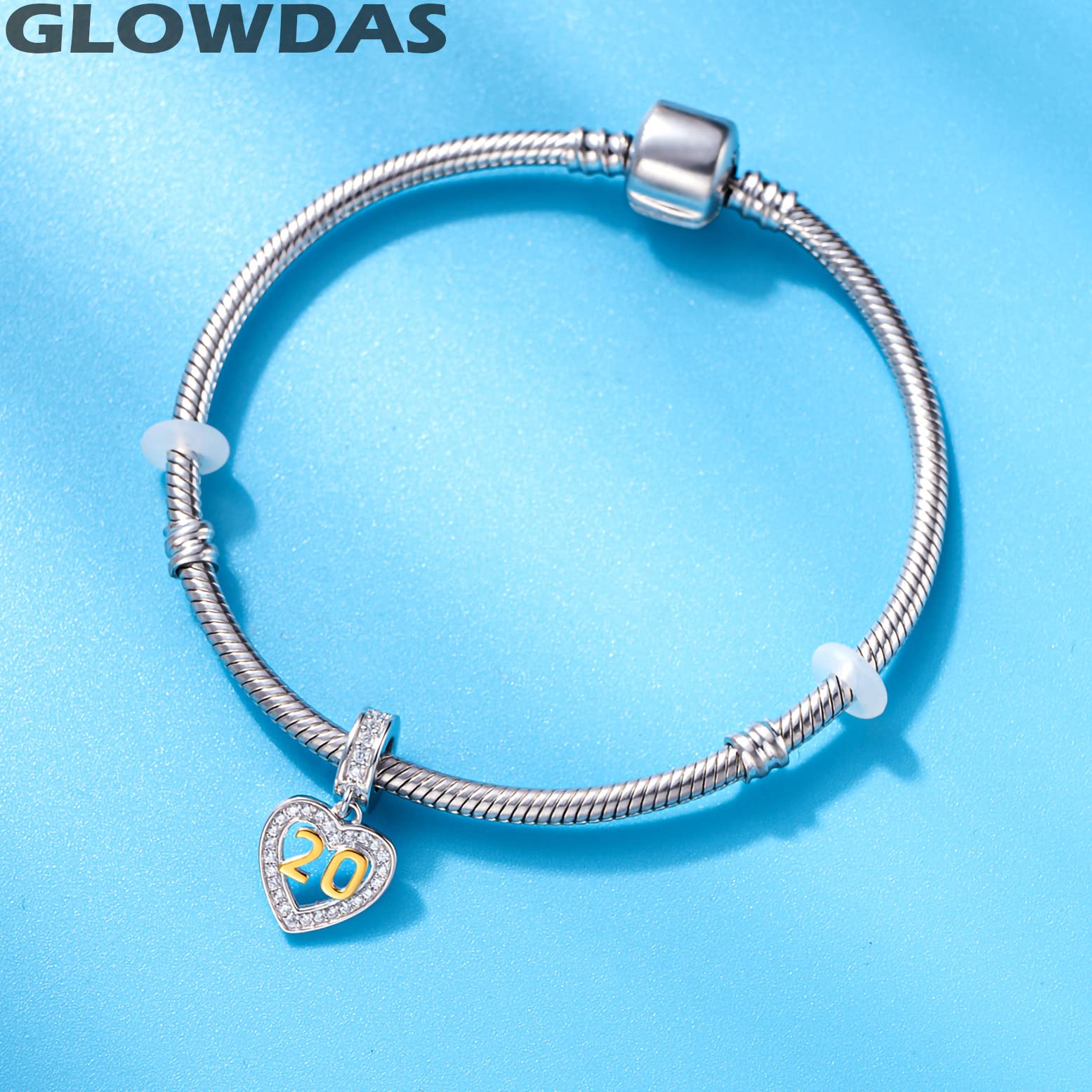 10 11 à 21 22 23 24 25 28 30 33 35 40 45 50 55 60 65 70 75 80 charms anniversaire, fit bracelet/collier birthday européen, numéro d'or pendentif coeur en argent sterling 925 avec cz, pour femme/homme