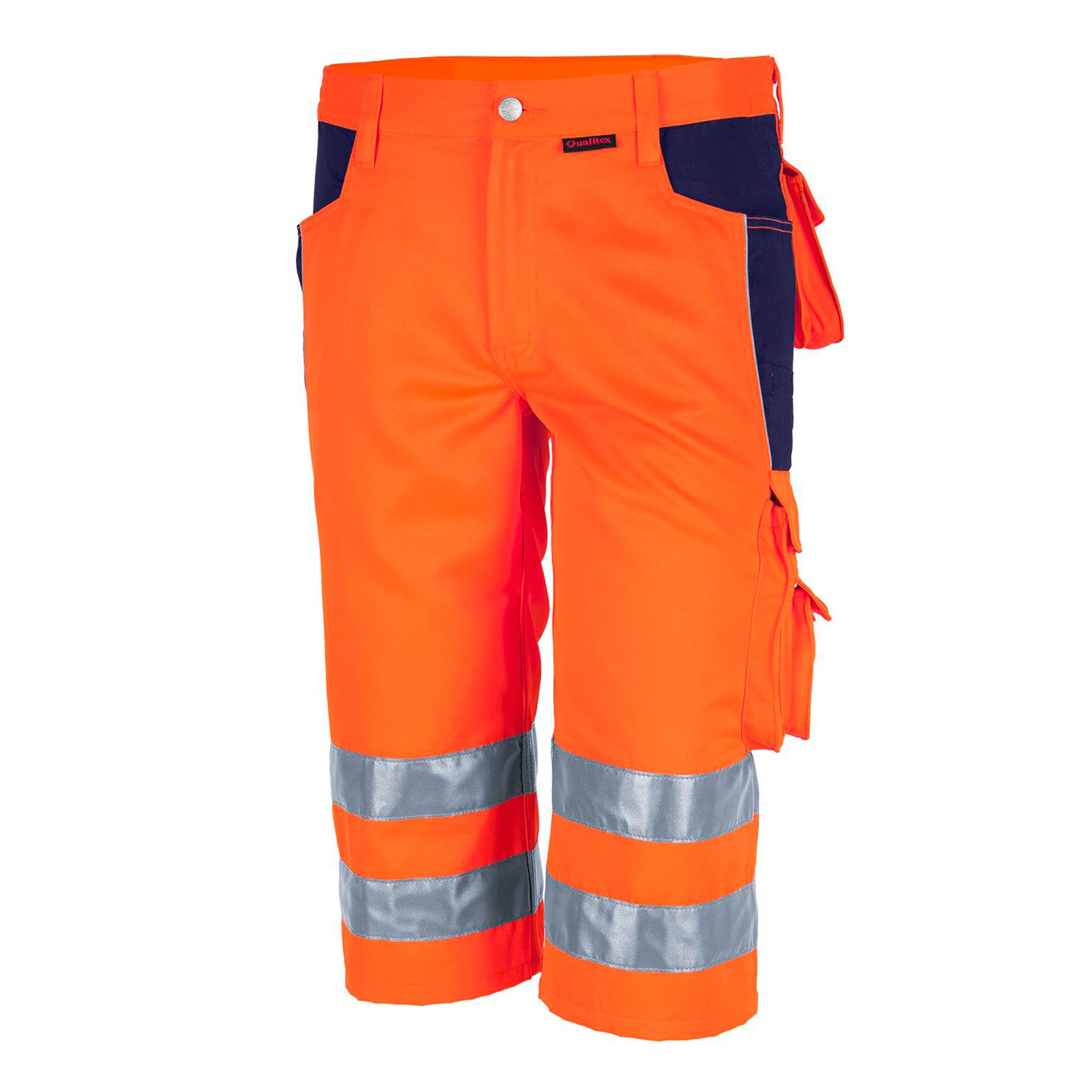 Qualitex Warnschutz-Shorts MW 245 PROfessionell Arbeitskleidung für Handwerk, Kurze Arbeitshose für Damen und Herren