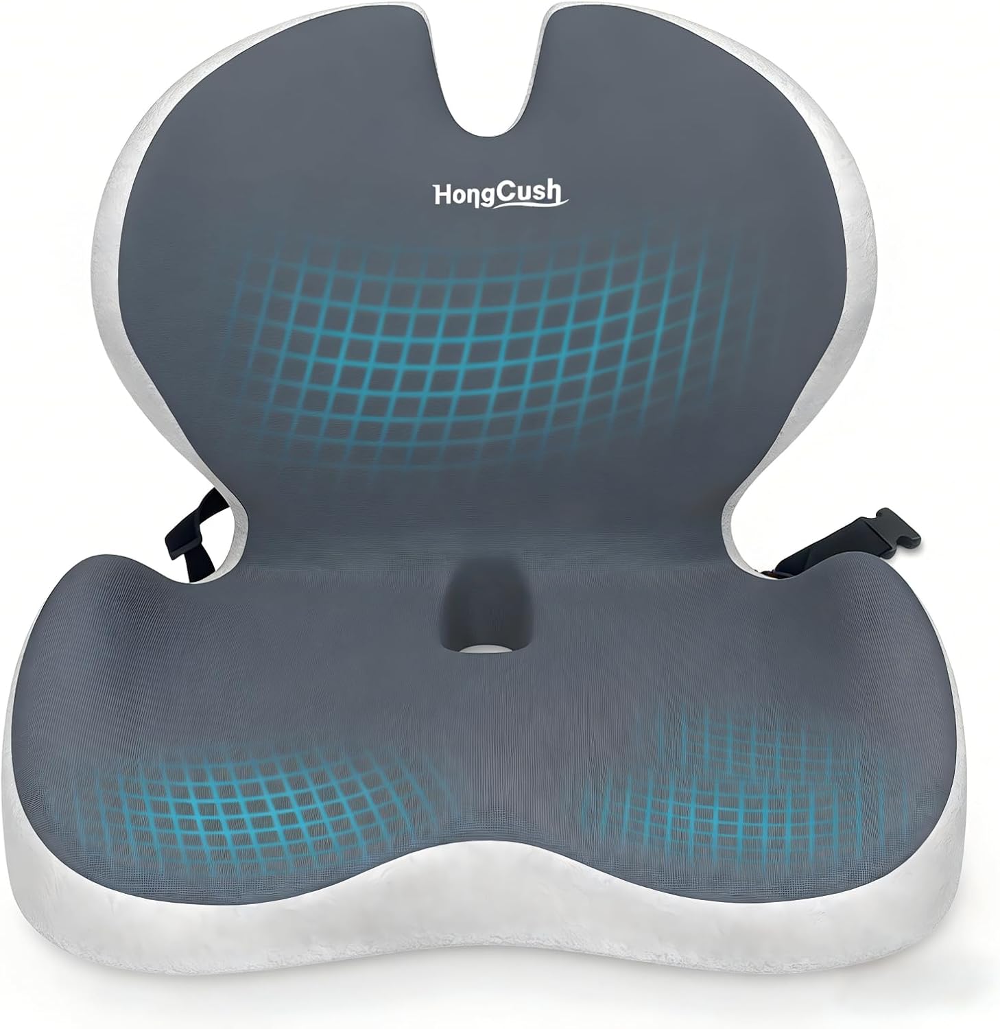 Lumbar Support Seat Cushion: Ultimate Support for Office & Car - Relieve Back Pain & Sciatica with Ergonomic Memory Foam, Adjustable Strap Included