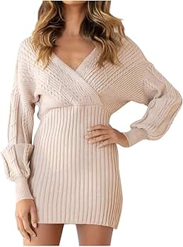 【タグ付き未使用品】Puff Sleeve Cable Knit Dress S タグ付き未使用品】Puff Sleeve Cable Knit Dress S レディース