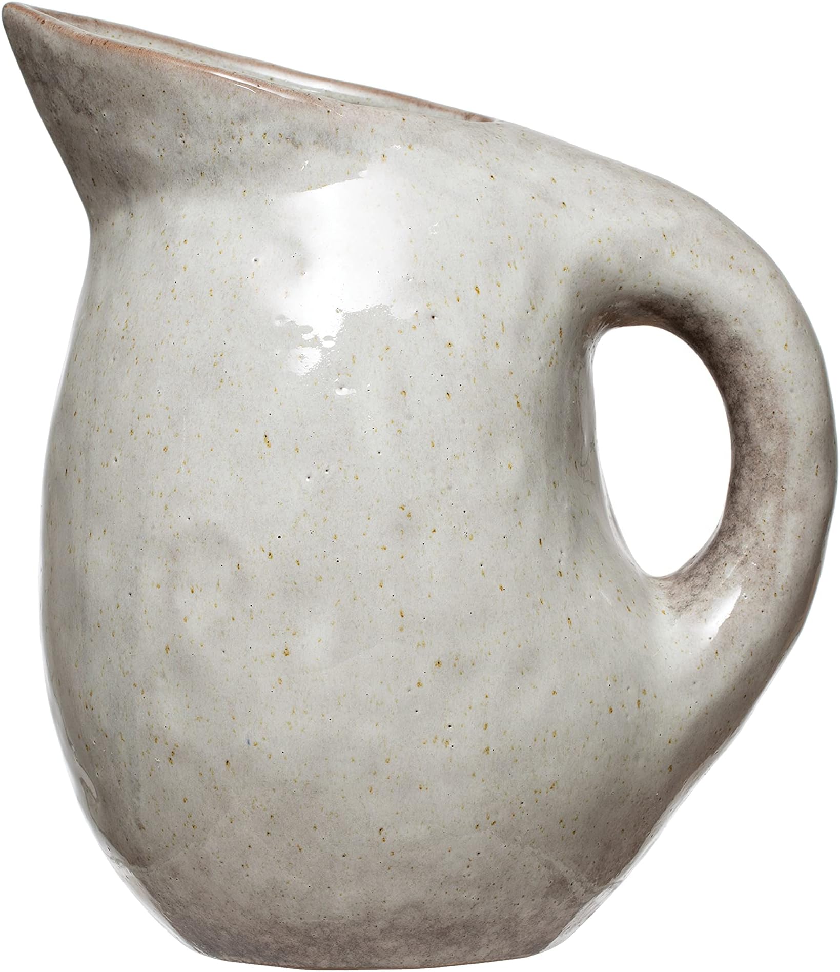 Bloomingville Neutral Reactive Glaze Stoneware Pitcher, 9.5", Bone