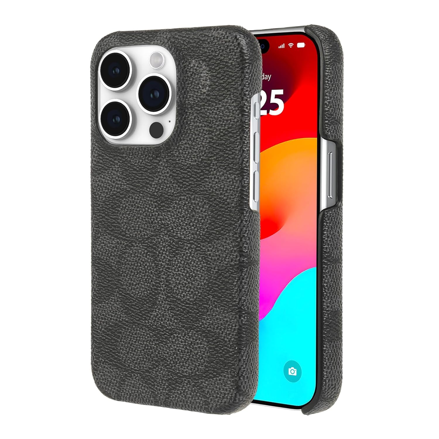 Coach Signature Canvas Slim Wrap iPhone 15 Pro Case Compatible with Wireless Charging - Signature Charcoal