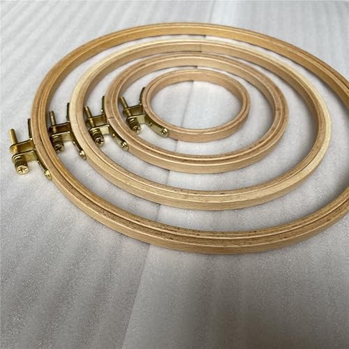 Miniatura 5 de Juego de 4 aros redondos de madera para bordar, marco de bordado de haya, de 3 a 9 pulgadas, aro de punto de cruz, aros de marco de madera, kits de