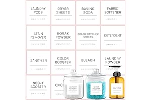 16-Piece Minimalist Laundry Room Organization Labels for Effortless Organization