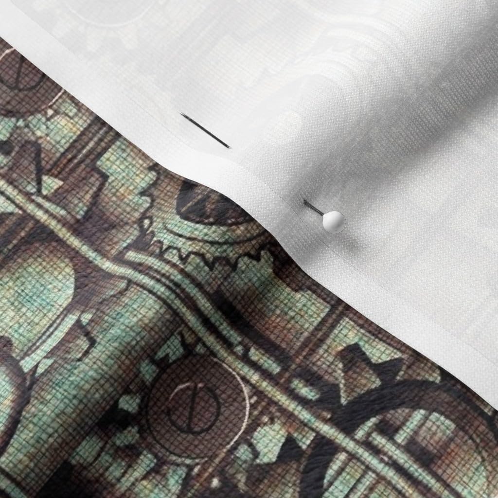 Spoonflower Fabric - Grunge Steampunk Pipes Gears Printed on Minky Fabric by The Yard - Sewing Baby Blankets Quilt Backing Plush