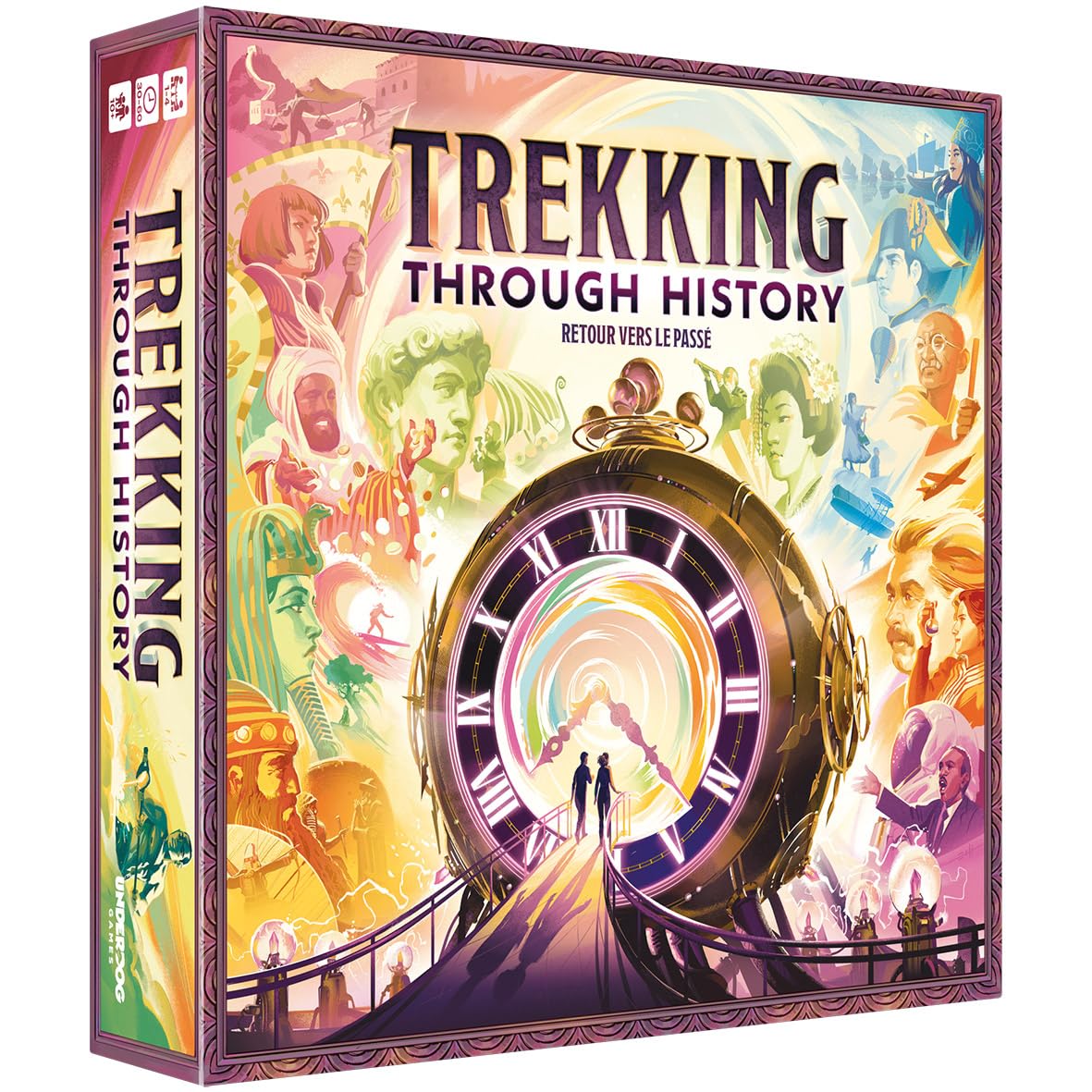 Asmodee - Underdog - Trekking Through History - Jeux de société - Jeu Familial à partir de 10 Ans - 1 à 4 Joueurs - 30 Min - Version française