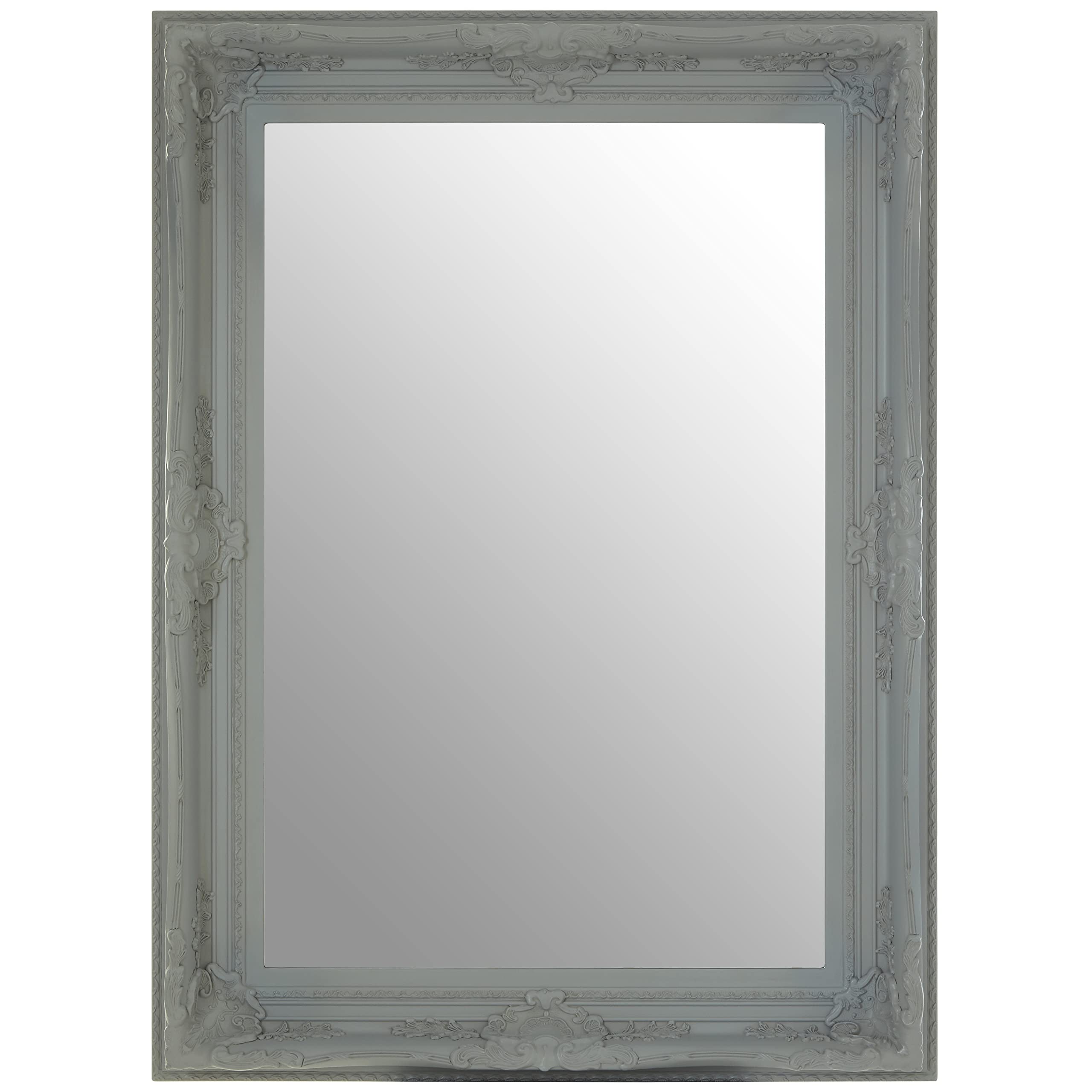 Orsina Baroque Rectangular Antique Grey Wall Mirror,vintage-Inspired Large Decorative Mirror,natural Wooden Mirror from B&Q