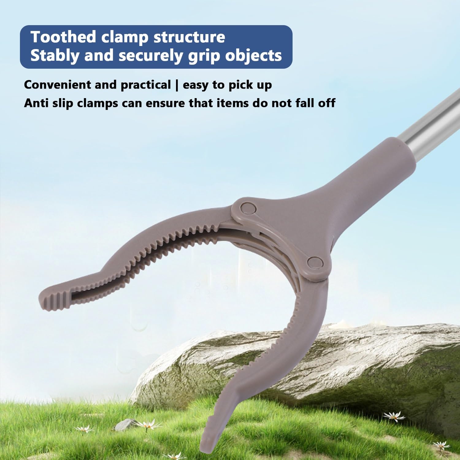 Grabber - Pinza raccogli immondizia, confezione da 2/4/6, extra lungo, 61 cm, leggera, per rifiuti da giardino, 60 cm / 23.6in (4 pezzi)