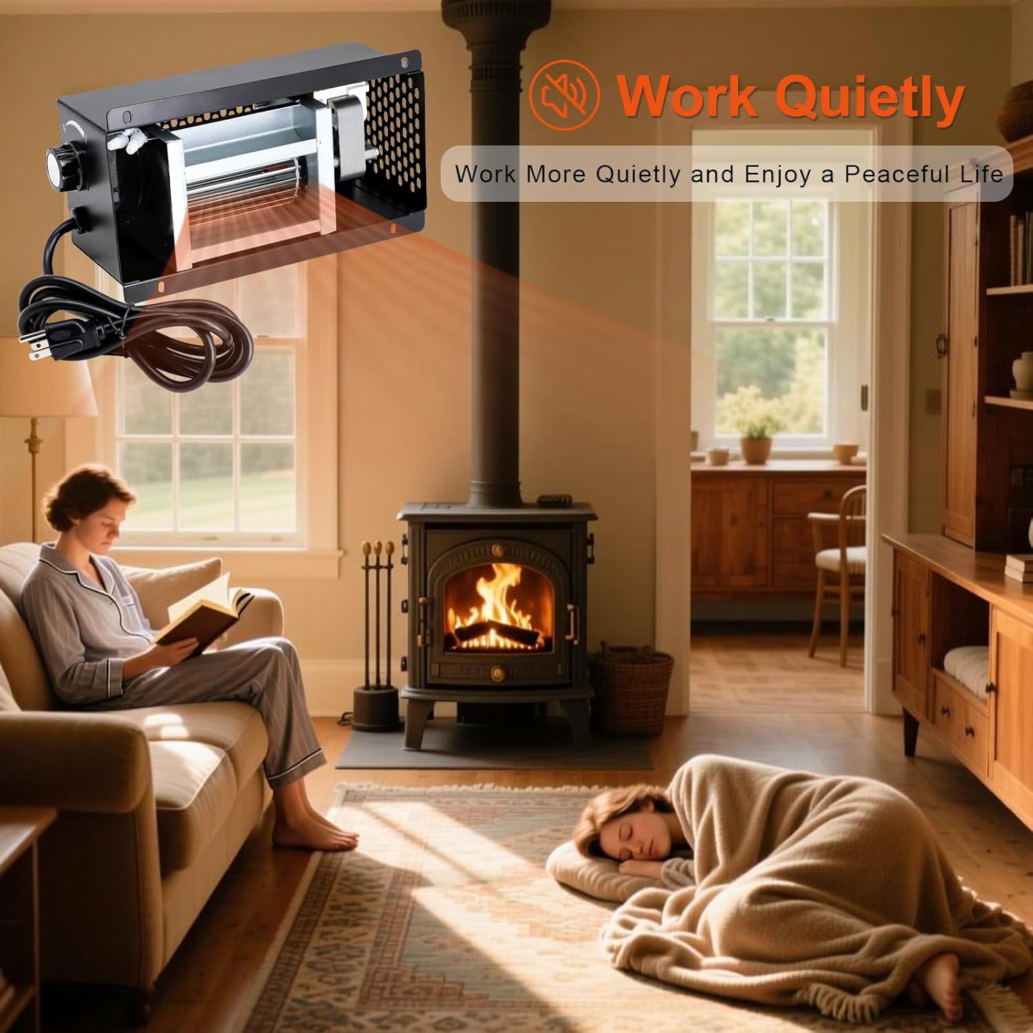 Adviace PBAR-2427 Blower for Pleasant Hearth VFS2-PH30DT VFS2-PH20DT VFS-PH30DT Vent-Free Gas Stoves, PBAR-2427 Fan for Pleasant Hearth LWS-127201 GWS-1200 HWS-224172MH WS-2417 WS-3029 Wood Stoves
