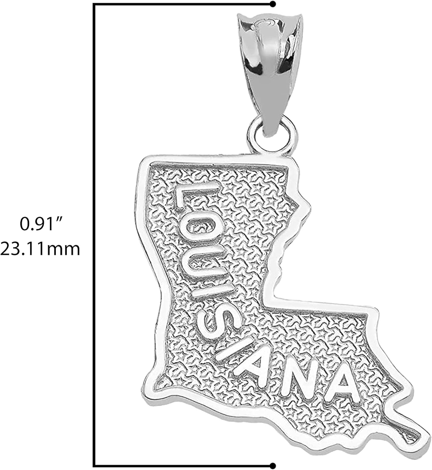 Claddagh Gold .925 Sterling Silver Dangling USA American State Map with Star Texture Charm Pendant - Choice of State - Image 4