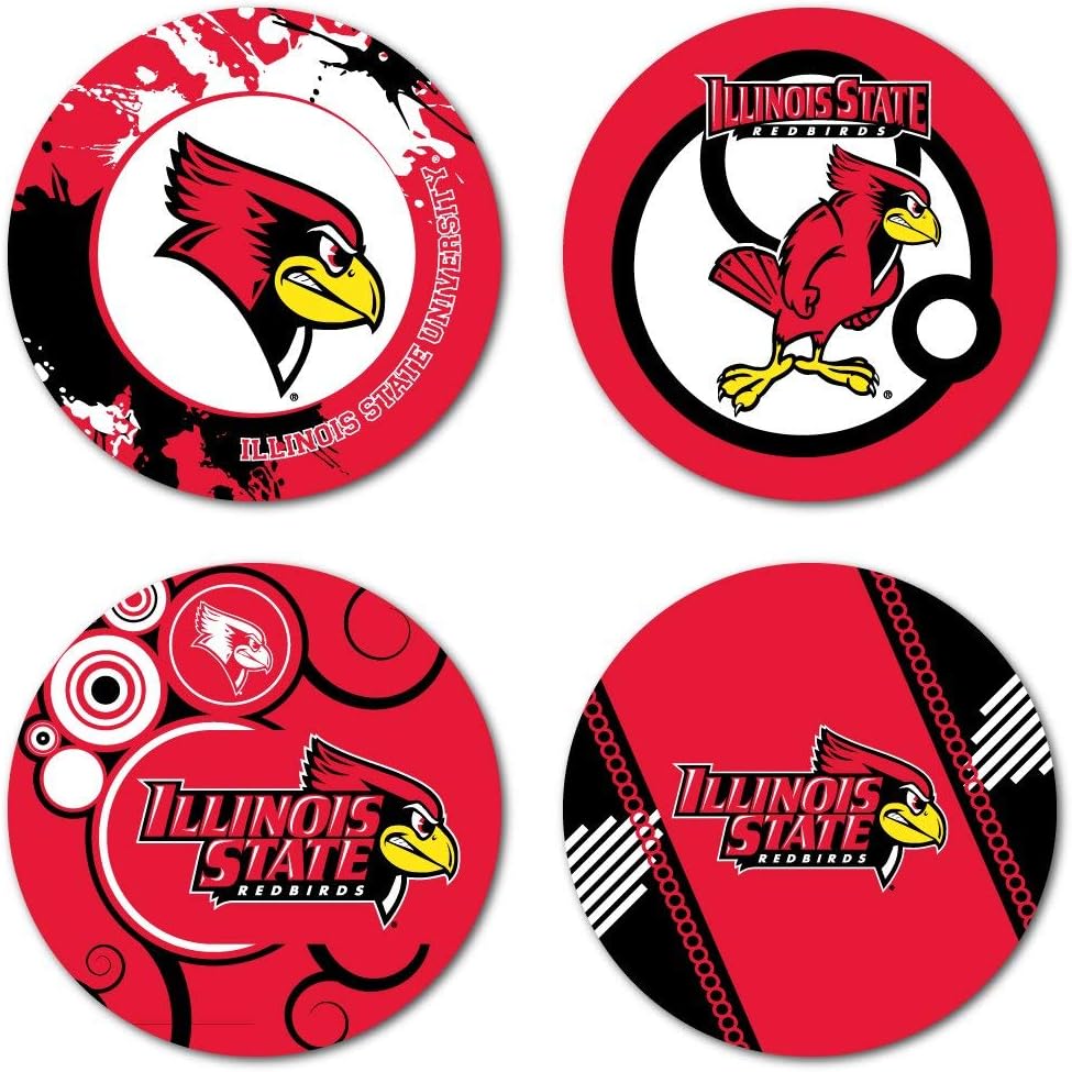 VictoryStore Coasters - Illinois State University Coaster Set, Fun Designs, Set of 4