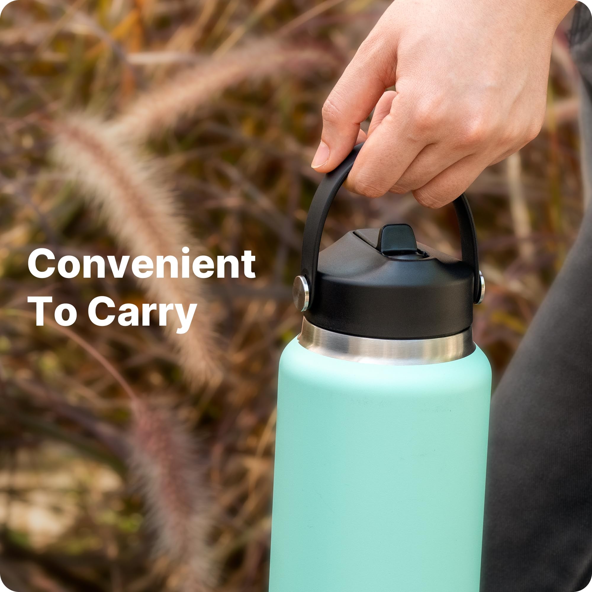 Straw Lid for Yeti Rambler Water Bottle 18 26 36 64 oz, Replacement Lids with Straw for YETI Rambler Bottle, BPA Free (Black)