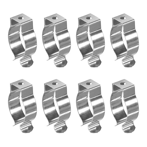 Miniatura 1 de Bettomshin Soporte de clips T8 U para lámparas LED de 8 pies, montaje de tubo fluorescente LED de repuesto de acero inoxidable, paquete de 16