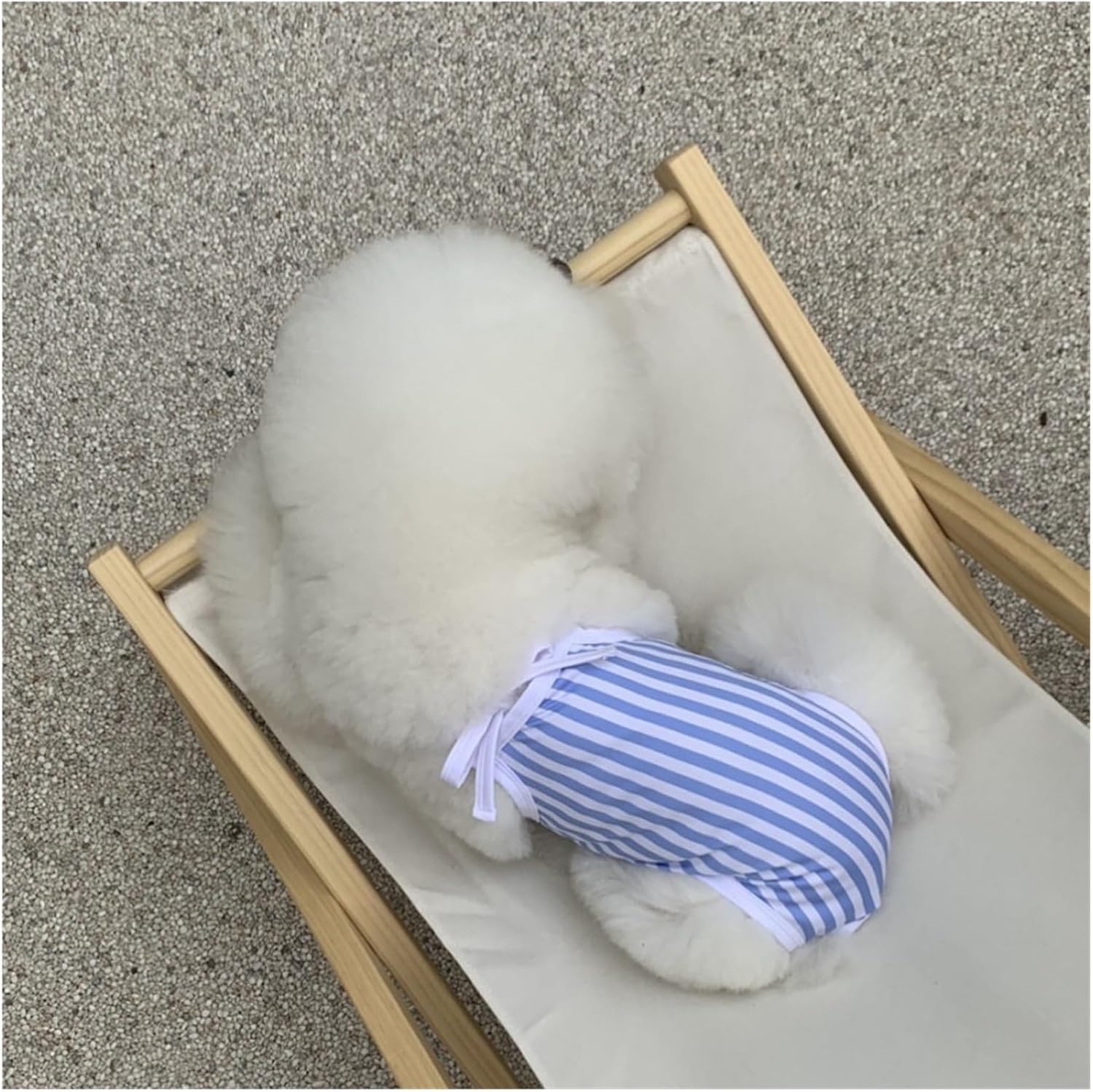 Dog Swimsuit for Small Breeds - Striped Beachwear & Pool Costume for Bichons, Poodles, and Small Dogs - Breathable Polyester Pet Swimwear(Blue,XL)